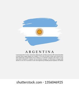 Flag of Argentina With Brush stroke Effect,  Argentina flag template design