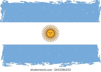 Bandeira de argentina pincelada traçado textura grunge