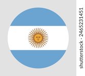 Flag of Argentina. Argentina circle flag. Flag icon. Standard color. Round flag. Computer illustration. Digital illustration. Vector illustration.
