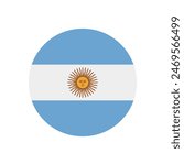 Flag of Argentina. Argentina circle flag. Flag icon. Standard color. Round flag. Computer illustration. Digital illustration. Vector illustration.