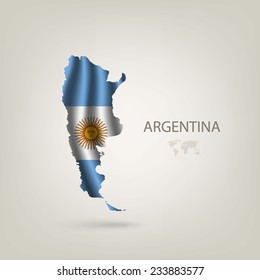 Flag of Argentina as a country with a shadow