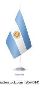 Flag of Argentina. Flagstaff of Argentina on white background.
Vector flag of Argentina on white background. Flagstaff of Argentina - vector illustration.