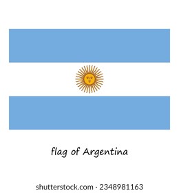 die Flagge Argentiniens in einem flachen Stil einzeln auf weißem Hintergrund. das Staatssymbol Argentiniens. Stock-Vektorgrafik. EPS10.
