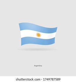 The flag of Argentina is flying layered vector image.