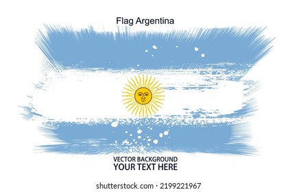 Flagge Argentiniens, Grunge-Pinselstrich-Flagge Argentiniens, geeignet für Ihr Projekt: Website,