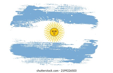 Flagge Argentiniens - Grunge-Pinselstrich-Flagge Argentiniens, Vektorgrafik, geeignet für Ihr Projekt: Website, Poster, Display, Banner, Brosur, Vorlagen