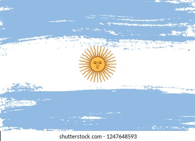 Flag of Argentina in grunge style.