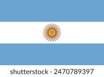 Flag of Argentina. Argentina flag. Flag icon. Standard color. Standard size. Rectangular flag. Computer illustration. Digital illustration. Vector illustration.