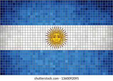 Flag of Argentina - Illustration,
Abstract grunge mosaic vector