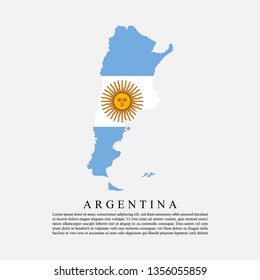 Flag of Argentina maps territory , Argentina Flag template design. Vector Eps 10