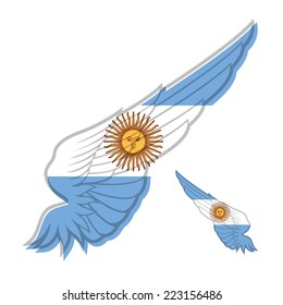 flag of Argentina on abstract Wing and white background. Vector illustration