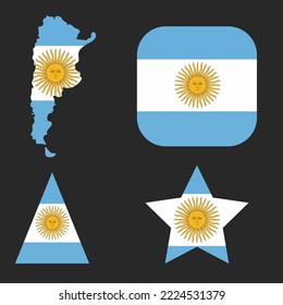 Flag of Argentina on any aplication, in map, rectangle and etc