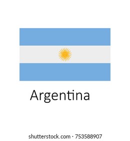 Flag of Argentina on white background