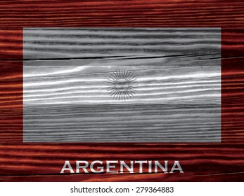 Flag of Argentina on wooden background