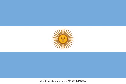 Flag of Argentina. Original and simple Argentina flag isolated vector and illustration.