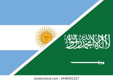 Flag of Argentina and Saudi Arabia
 concept graphic element Illustration template design
