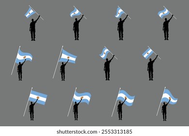 Bandeira da Argentina Set, Original e simples Bandeira da Argentina Pacote, ilustração vetorial da bandeira da Argentina Coleção
