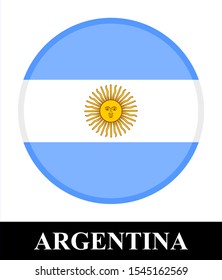 flag of argentina shiny round button