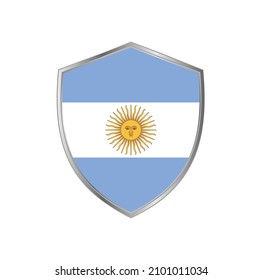Bandera de Argentina con marco plateado