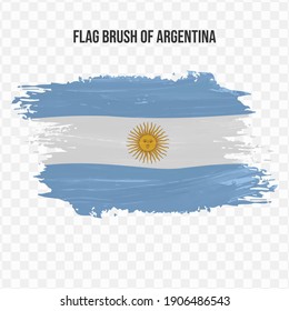 Flag Of Argentina in texture brush  with transparent background, vector illustration in eps file