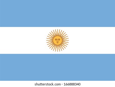 Flag of Argentina. Vector. Accurate dimensions, element proportions and colors.