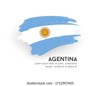 Flag of Argentina vector brush stroke design isolated on white background, illustration