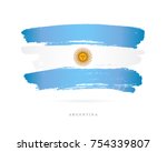 Flag of Argentina. Vector illustration on white background. Beautiful brush strokes. Abstract concept. Elements for design.