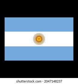 Flag of Argentina vector illustration on black background