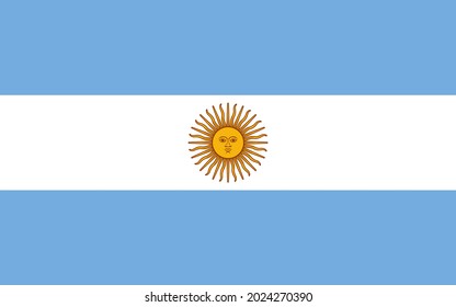 Flag Argentina vector illustration symbol national country icon. Freedom nation flag Argentina independence patriotism celebration design government international official symbolic object culture