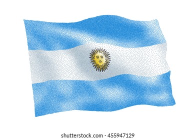 Flag of Argentina - Vector stippled illustration