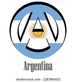 Flag of Argentina of the world in the form of a sign of anarchy, which stands for freedom and equality of people.