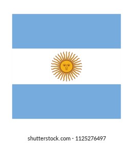 Flag of Argentina,Argentina  Flag Vector Square Icon - Illustration, Flag of Argentina. Abstract concept, icon, square, button. Raster illustration on white background.