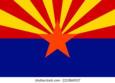 Flag of Arizona. Banner and patriotic symbol. Official colors. Flat vector illustration.