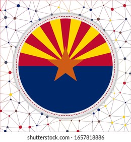 Flag of Arizona with network background. Arizona sign. Amazing vector illustration.