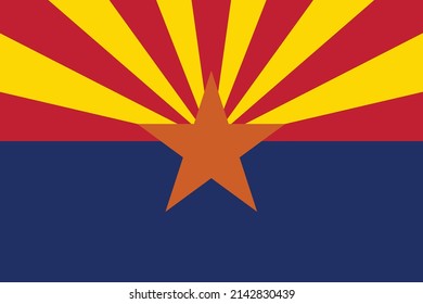 Flag of Arizona. State of Arizona USA. United States. United States of America US.