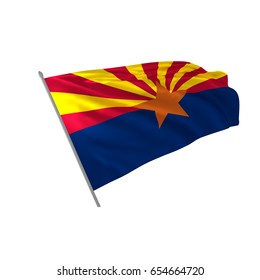 Flag of Arizona state of USA waving in the wind 
