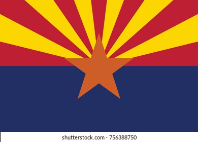 Flag of Arizona. In the United States.