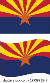 Flag of Arizona. United States of America. State symbol of Arizona. flat style.