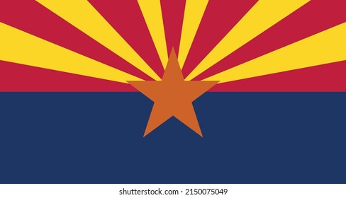 Flag of Arizona - United States emblem graphic element Illustration template design
