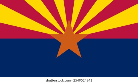 Flag of Arizona, USA, 16:9 Format, Arizona Flag, Vector Images