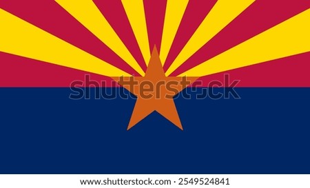 Flag of Arizona, USA, 16:9 Format, Arizona Flag, Vector Images