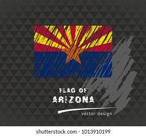 Flag of Arizona, vector pen illustration on black background
