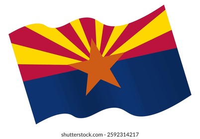 Flag of Arizona, vector waving state of US banner