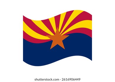 Flag of Arizona. Arizona wavy flag digital vector illustration.