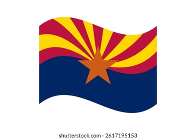 Flag of Arizona. Arizona wavy flag digital vector illustration.