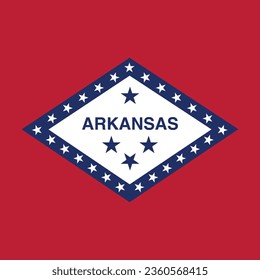 The flag of Arkansas. Flag icon. Standard color. A square flag. Computer illustration. Digital illustration. Vector illustration.
