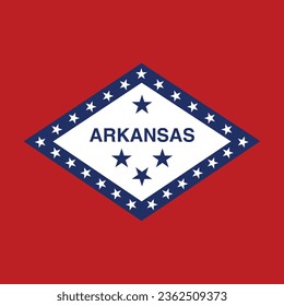 The flag of Arkansas. Flag icon. Standard color. A square flag. Computer illustration. Digital illustration. Vector illustration.