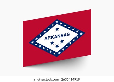 Flag of Arkansas. Arkansas flag official colors tilted icon digital vector illustration design.
