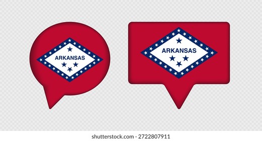 Bandeira do estado de Arkansas em Speech Bubble.