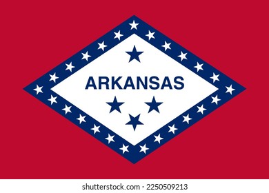 Flag of Arkansas state (United States of America, U.S.A. or USA, North America)